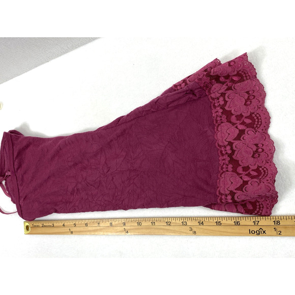 Womens Crinkle Cami Top Size Small Dark Pink Lace Fairy Coquette Whimsigoth Tank - Picture 9 of 9